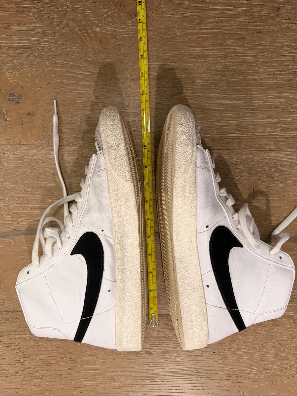 Nike White High-Top Blazer Sneakers with Black Swoosh men’s size 11